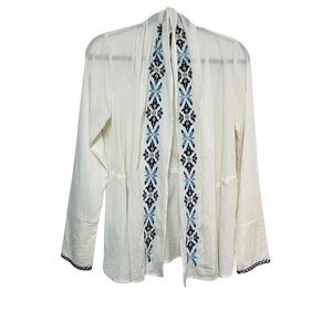 Stetson Embroidered Long Sleeve Tie Waist Lightweight Western Jacket Size Small